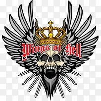 矢量翅膀皇冠骷髅-空若网 矢量翅膀皇冠骷髅-空若网