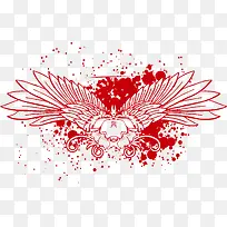 红色手绘绚丽漫画翅膀背景-空若网 红色手绘绚丽漫画翅膀背景-空若网