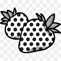 黑色波点草莓-空若网 黑色波点草莓-空若网
