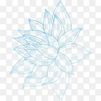 蓝色线条荷花-空若网 蓝色线条荷花-空若网