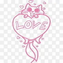 粉红线条爱情猫咪-空若网 粉红线条爱情猫咪-空若网