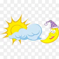 创意太阳月亮素材PNG矢量元素-空若网 创意太阳月亮素材PNG矢量元素-空若网
