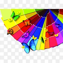 彩色蝴蝶扇子-空若网 彩色蝴蝶扇子-空若网