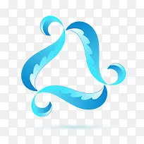 蓝色水波纹三角形-空若网 蓝色水波纹三角形-空若网