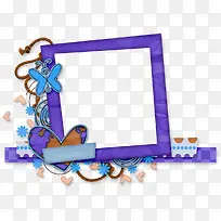 紫色爱心蝴蝶文字框-空若网 紫色爱心蝴蝶文字框-空若网