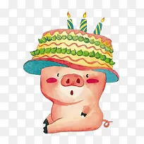卡通蛋糕猪-空若网 卡通蛋糕猪-空若网