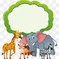 卡通动物标题框-空若网 卡通动物标题框-空若网