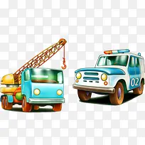 卡通可爱起重机汽车-空若网 卡通可爱起重机汽车-空若网
