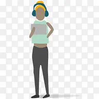 矢量城市人物卡通美女素材-空若网 矢量城市人物卡通美女素材-空若网