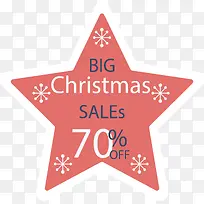 红色五角星圣诞促销标签-空若网 红色五角星圣诞促销标签-空若网