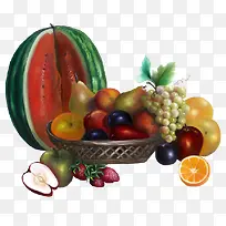 水果花篮水彩-空若网 水果花篮水彩-空若网