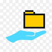 手绘扁平手捧文件夹-空若网 手绘扁平手捧文件夹-空若网