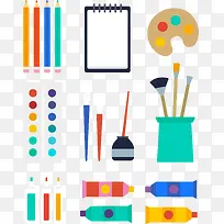 矢量手绘画画用品-空若网 矢量手绘画画用品-空若网