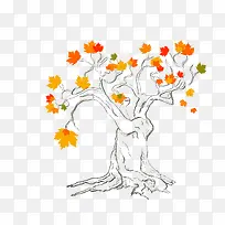 背景手绘枫叶-空若网 背景手绘枫叶-空若网