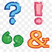 手绘彩色标点符号-空若网 手绘彩色标点符号-空若网