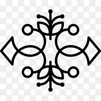 花艺设计双对称纹饰图标-空若网 花艺设计双对称纹饰图标-空若网