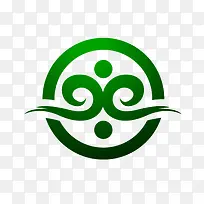 圆形祥云对称翡翠标志-空若网 圆形祥云对称翡翠标志-空若网