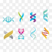 多个彩色双螺旋标志-空若网 多个彩色双螺旋标志-空若网