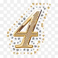 精美钻石装饰数字4-空若网 精美钻石装饰数字4-空若网