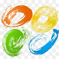 矢量彩色泼墨水彩-空若网 矢量彩色泼墨水彩-空若网