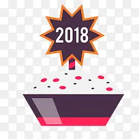 元旦扁化装饰蛋糕矢量装饰图-空若网 元旦扁化装饰蛋糕矢量装饰图-空若网