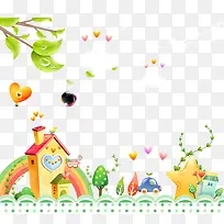 手绘卡通风景插画图片-空若网 手绘卡通风景插画图片-空若网