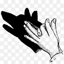 黑白手影犬-空若网 黑白手影犬-空若网