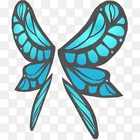 蓝色手绘蝴蝶翅膀-空若网 蓝色手绘蝴蝶翅膀-空若网