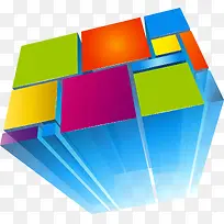 3D立体正方形背景-空若网 3D立体正方形背景-空若网