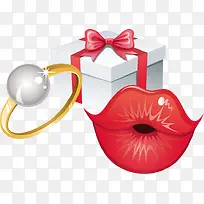 嘴唇钻戒新婚海报矢量素材-空若网 嘴唇钻戒新婚海报矢量素材-空若网