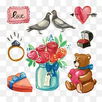 矢量玫瑰花瓶-空若网 矢量玫瑰花瓶-空若网