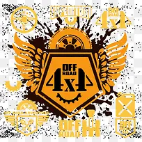 矢量轮胎盾牌翅膀徽标-空若网 矢量轮胎盾牌翅膀徽标-空若网