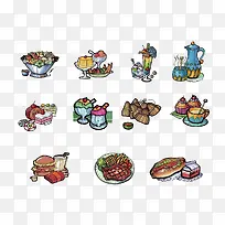 手绘各种食品-空若网 手绘各种食品-空若网