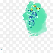 摄影手绘插画鱼群气泡-空若网 摄影手绘插画鱼群气泡-空若网