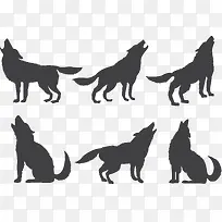 卡通动物狼剪影设计-空若网 卡通动物狼剪影设计-空若网