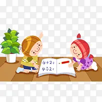 卡通学习数学的儿童人物-空若网 卡通学习数学的儿童人物-空若网