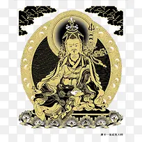 唐卡莲花生大师矢量图-空若网 唐卡莲花生大师矢量图-空若网