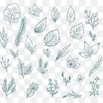 手绘小清新树叶花纹-空若网 手绘小清新树叶花纹-空若网