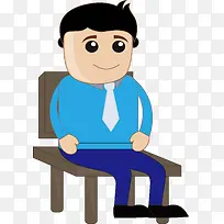 卡通手绘坐着椅子的大叔-空若网 卡通手绘坐着椅子的大叔-空若网