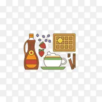 卡通咖啡华夫饼-空若网 卡通咖啡华夫饼-空若网