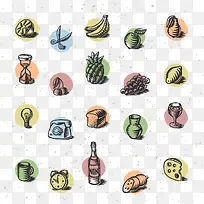 卡通食物底纹背景矢量-空若网 卡通食物底纹背景矢量-空若网