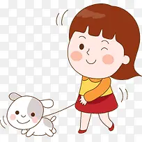 遛狗的女孩-空若网 遛狗的女孩-空若网