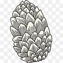 手绘线条卡通松果-空若网 手绘线条卡通松果-空若网