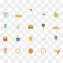 扁平化卡通食物图标-空若网 扁平化卡通食物图标-空若网