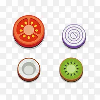 水彩水果卡通图标-空若网 水彩水果卡通图标-空若网