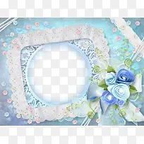 蓝色墙壁白色蕾丝边边框-空若网 蓝色墙壁白色蕾丝边边框-空若网