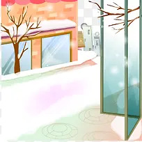 矢量城市雪景街道-空若网 矢量城市雪景街道-空若网