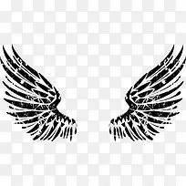 黑色简约翅膀装饰图案-空若网 黑色简约翅膀装饰图案-空若网