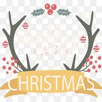 圣诞节鹿角树枝标题框-空若网 圣诞节鹿角树枝标题框-空若网