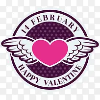 手绘心形翅膀字母圆形-空若网 手绘心形翅膀字母圆形-空若网